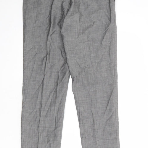 DKNY Mens Grey Polyester Dress Pants Trousers Size 38 in Regular Zip