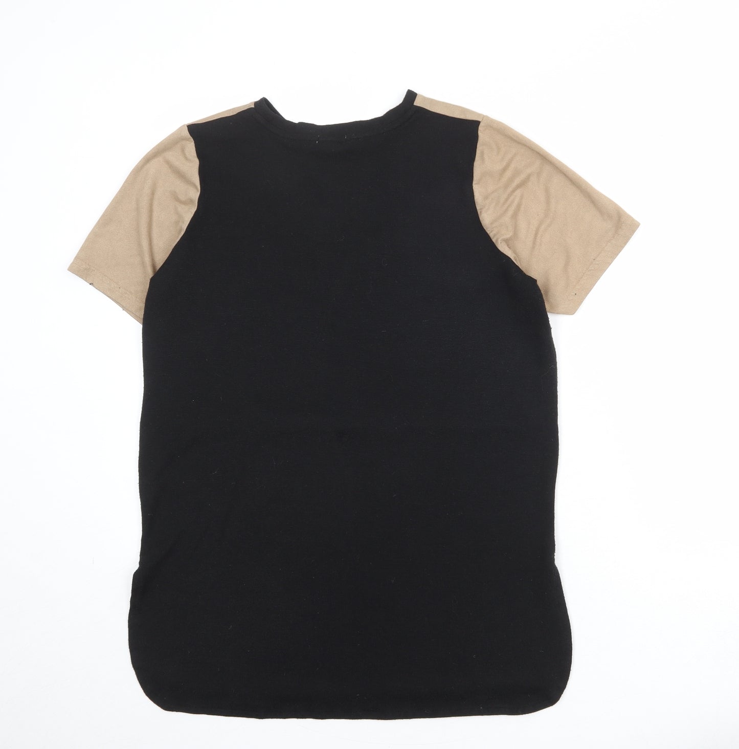 River Island Womens Black Polyester Basic Blouse Size 10 Round Neck