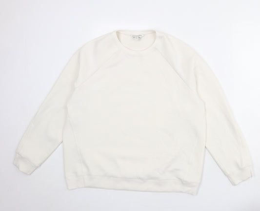 Marks and Spencer Womens Ivory Polyester Pullover Sweatshirt Size 14 Pullover