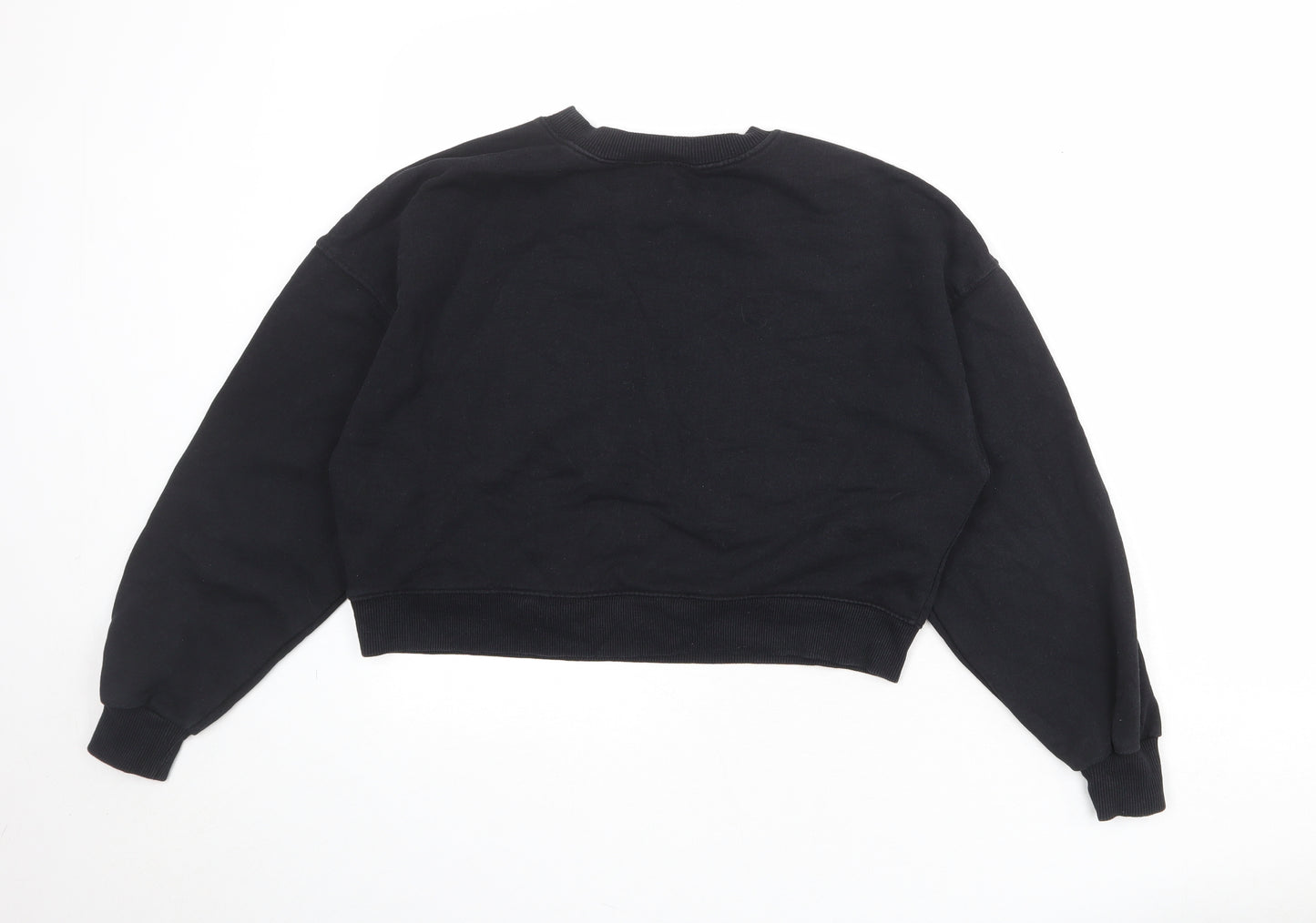 Pull&Bear Womens Black Cotton Pullover Sweatshirt Size M Pullover