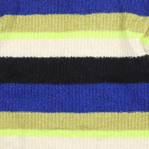 Kangol Womens Multicoloured Round Neck Striped Acrylic Pullover Jumper Size XS
