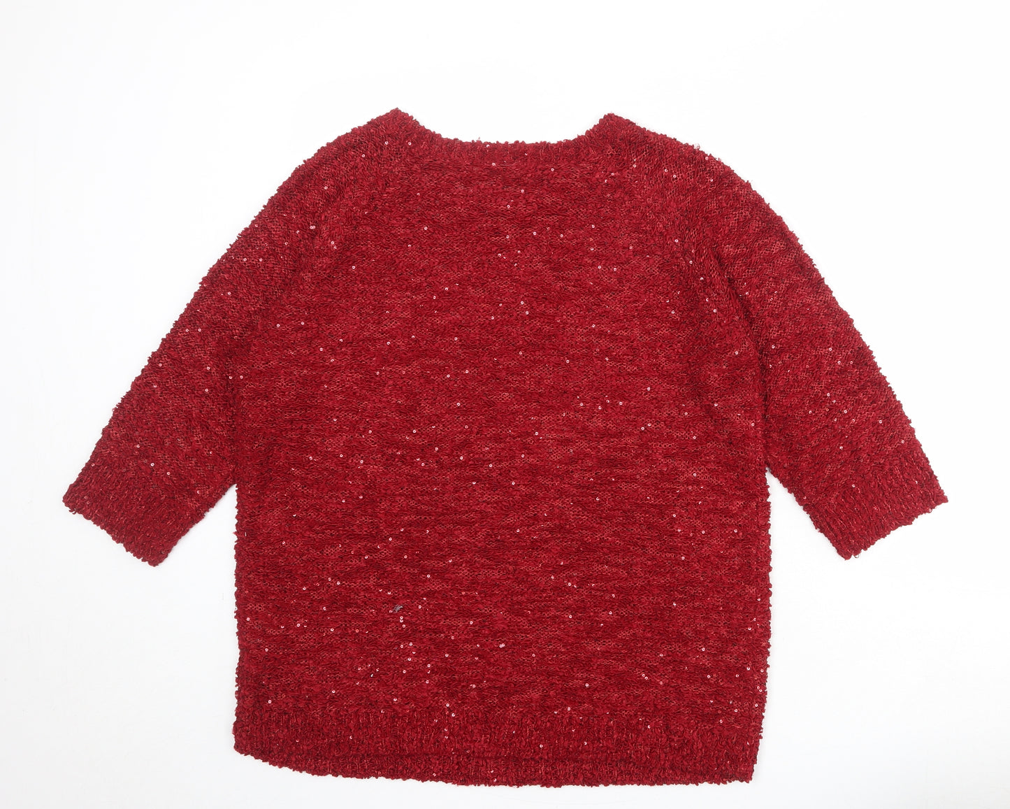 EWM Womens Red Round Neck Polyester Pullover Jumper Size 18 - Size 18-20