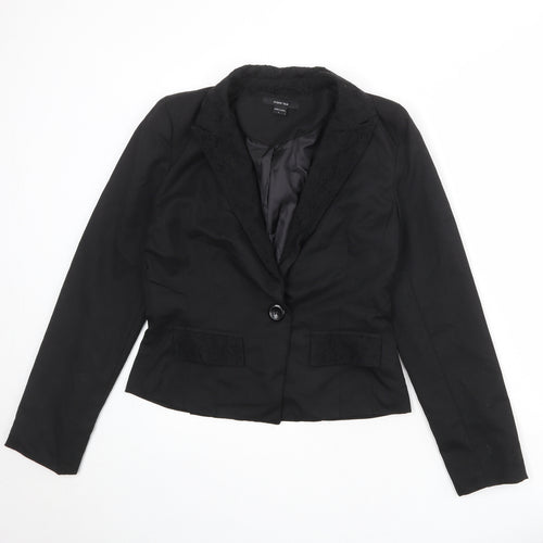 Paper Tree Womens Black Polyester Jacket Suit Jacket Size L