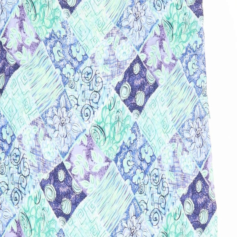 Antonia Bay Womens Multicoloured Geometric Viscose Slip Dress Size 16 V-Neck Pullover