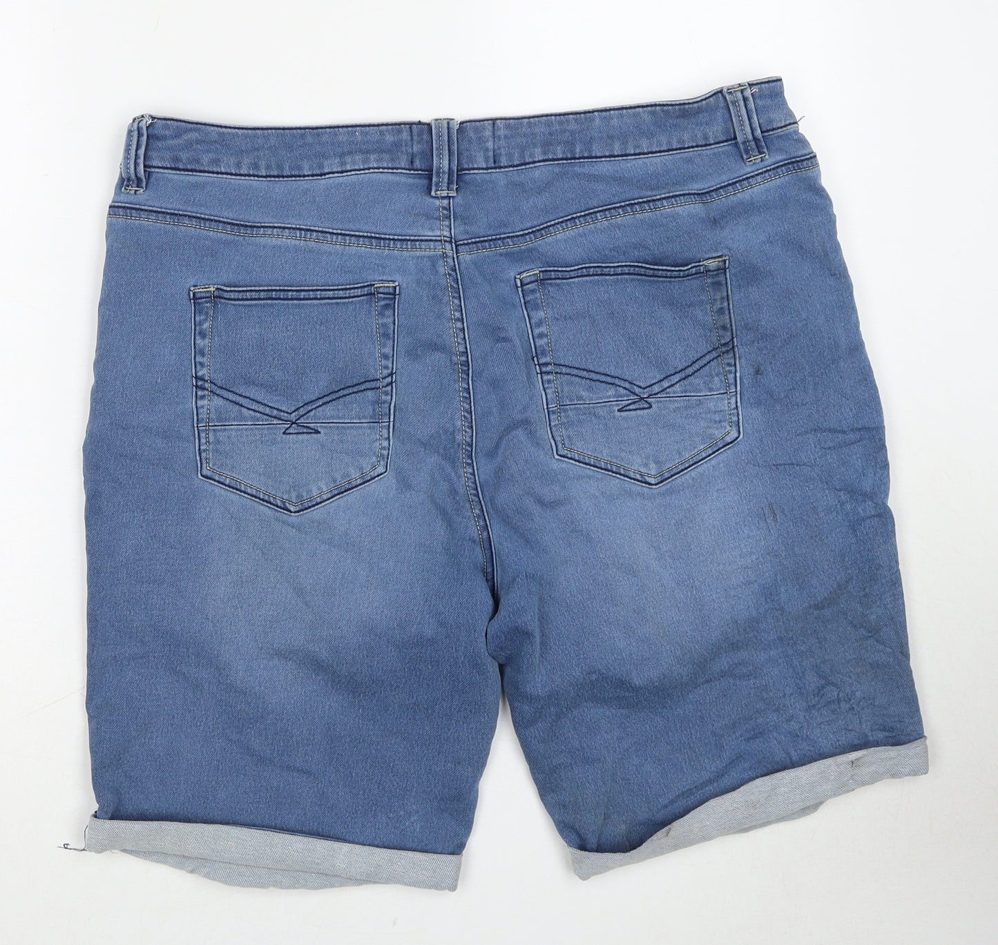 Firetrap Mens Blue Cotton Chino Shorts Size 2XL Regular Zip