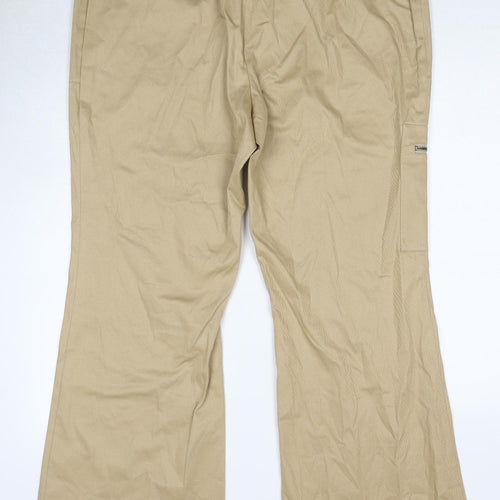 Marks and Spencer Womens Beige Cotton Cargo Trousers Size 20 Regular Zip