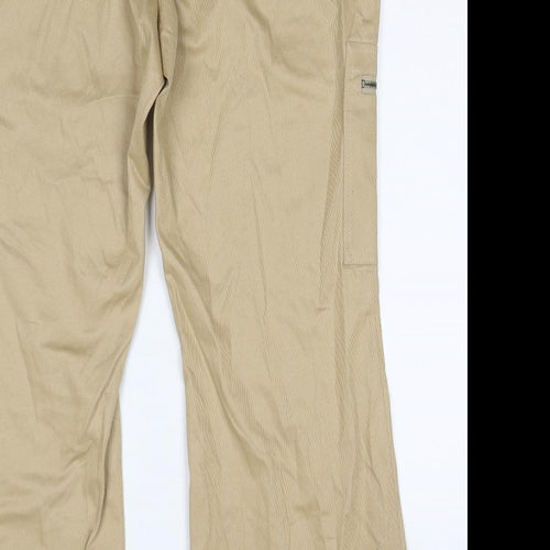 Marks and Spencer Womens Beige Cotton Cargo Trousers Size 20 Regular Zip