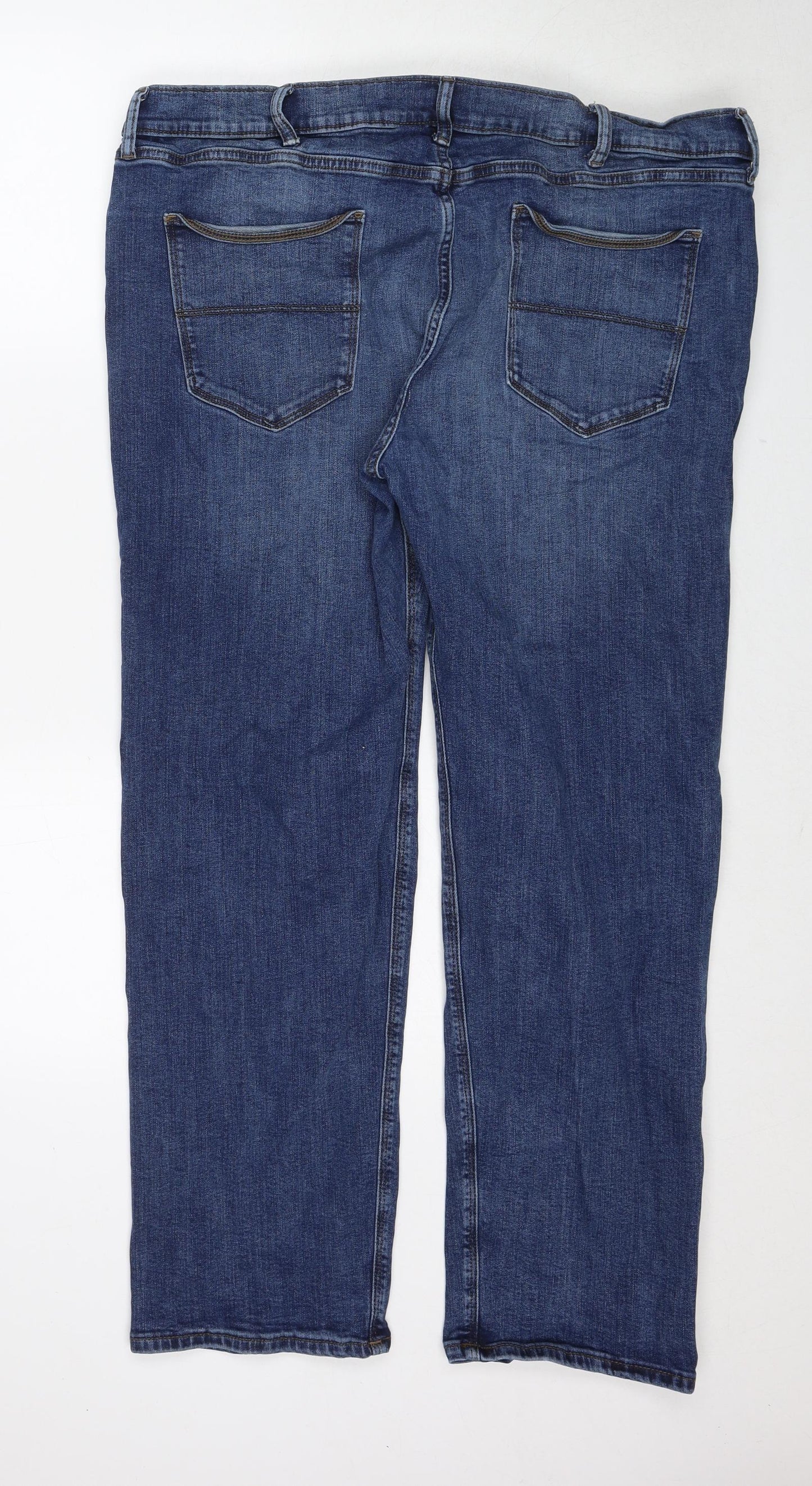 Marks and Spencer Mens Blue Cotton Straight Jeans Size 42 in L31 in Re ...