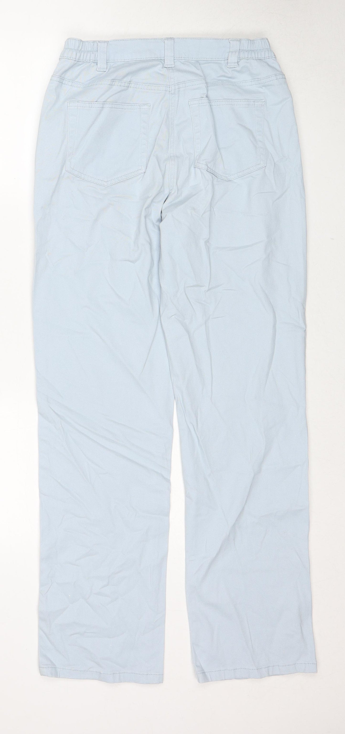 Damart Womens Blue Cotton Straight Jeans Size 12 Regular Zip