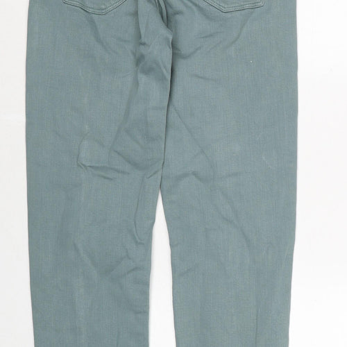 NEXT Womens Blue Cotton Straight Jeans Size 12 Slim Zip