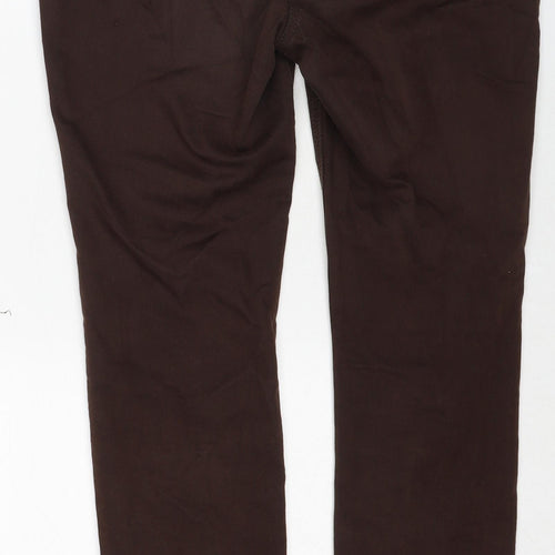 Wallis Womens Brown Cotton Skinny Jeans Size 12 Regular Zip