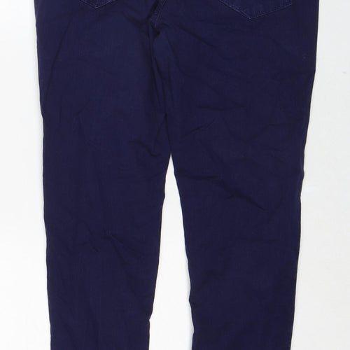 Zara Womens Blue Cotton Skinny Jeans Size 14 Regular Zip - Ankle Zip
