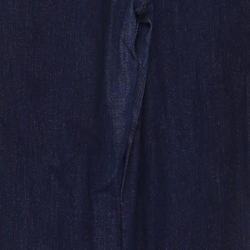 Blue 73 Womens Blue Cotton Bootcut Jeans Size 14 Regular Zip