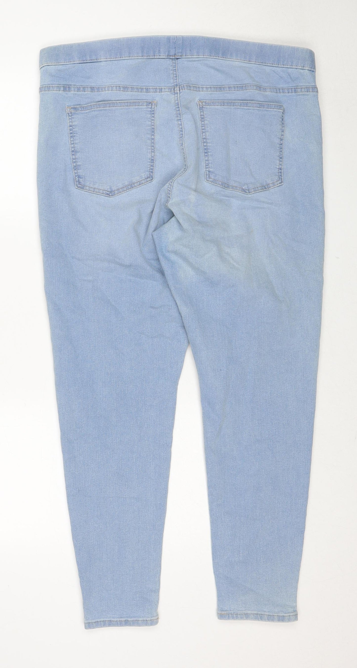Marks and Spencer Womens Blue Cotton Jegging Jeans Size 20 Regular Zip