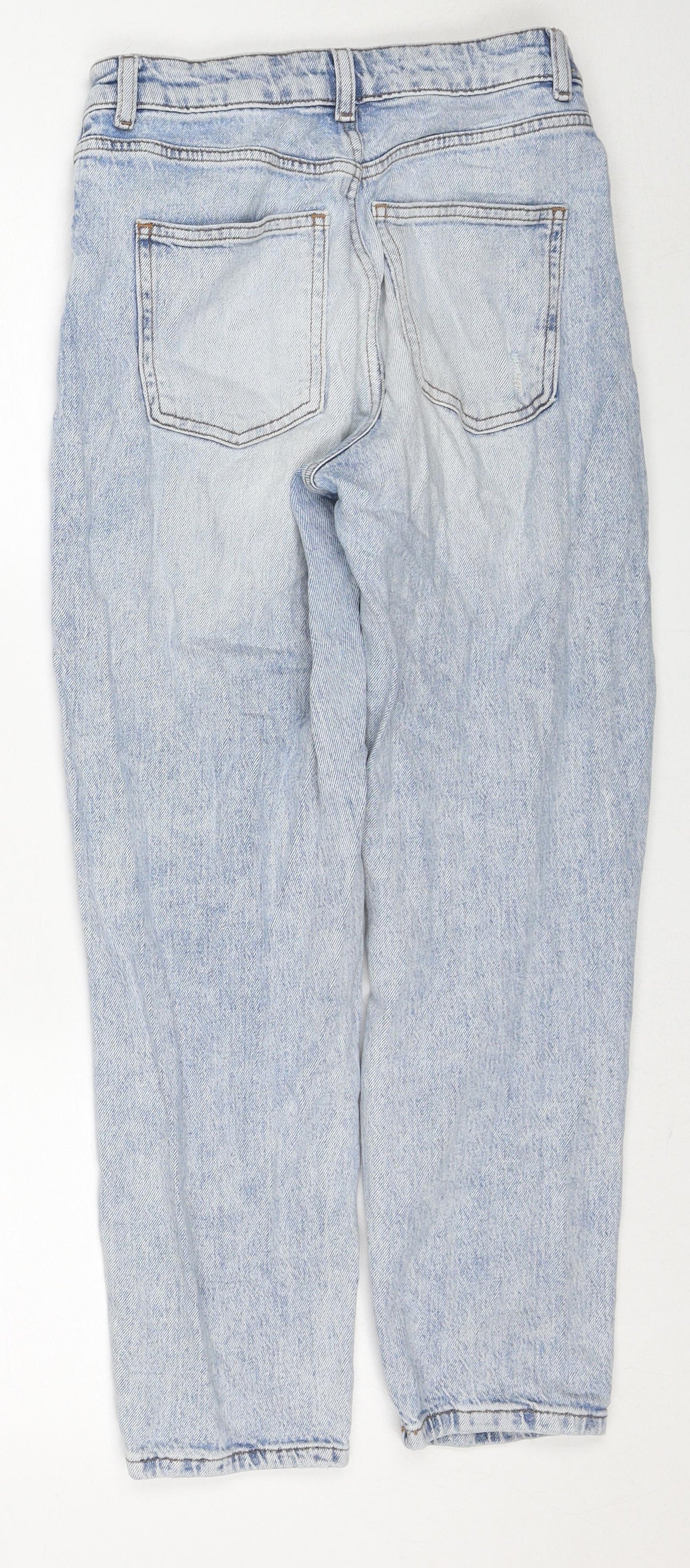 New Look Womens Blue Cotton Straight Jeans Size 8 Regular Zip