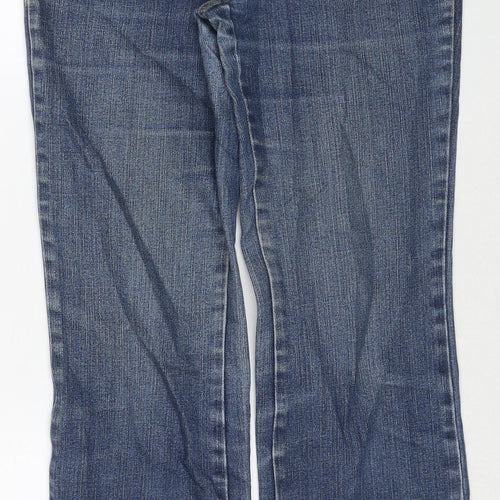 Maine Womens Blue Cotton Bootcut Jeans Size 10 Regular Zip