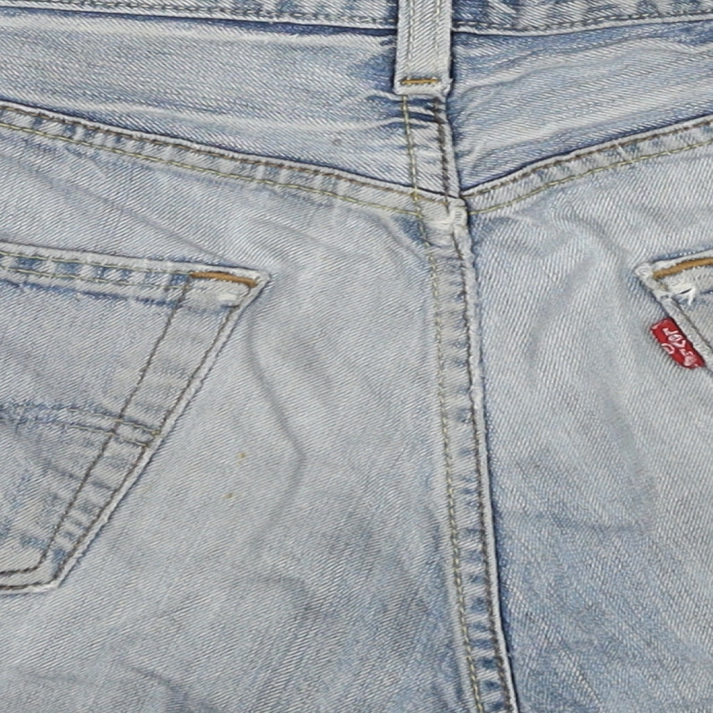 Levi's Womens Blue Cotton Cut-Off Shorts Size 32 in Regular Zip