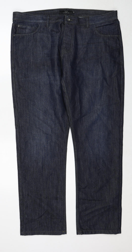NEXT Mens Blue Cotton Straight Jeans Size 42 in Regular Zip
