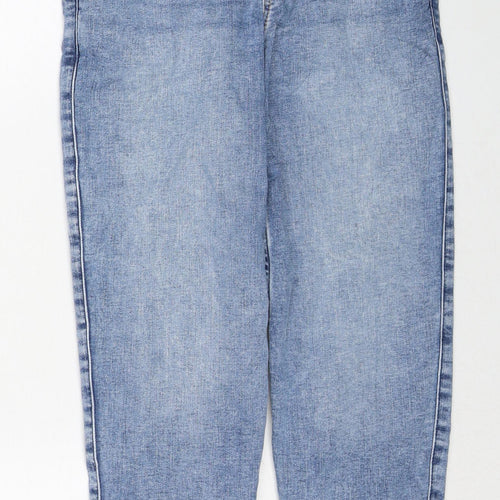 abercrombie kids Girls Blue Cotton Tapered Jeans Size 9-10 Years Regular Zip