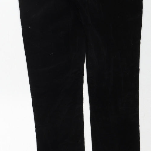 French Connection Womens Black Cotton Trousers Size 10 Regular Zip - Side Stripe Detail