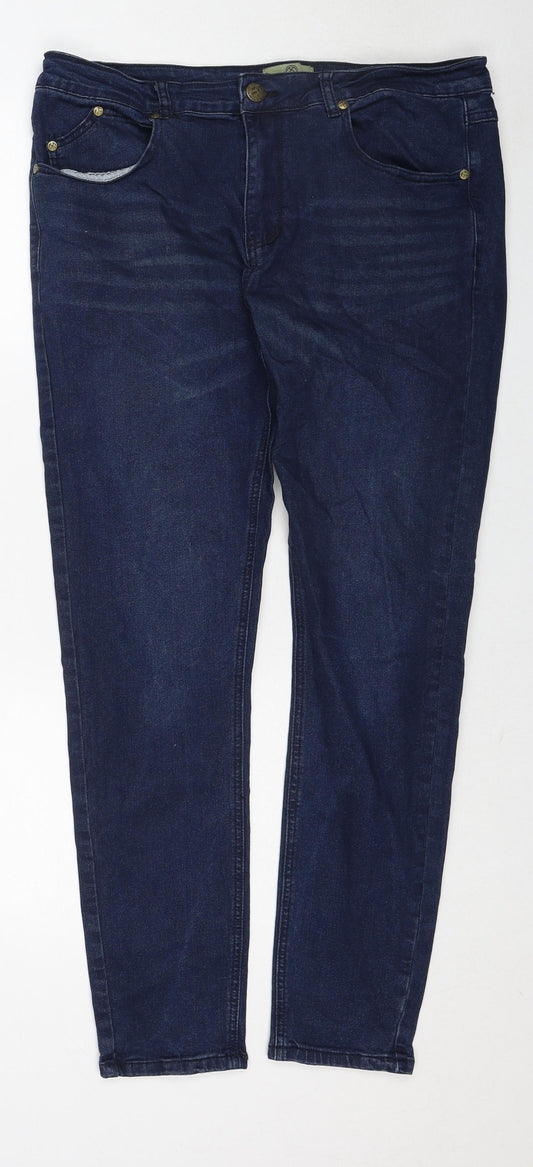 Island Trading Mens Blue Cotton Skinny Jeans Size 34 in Regular Zip