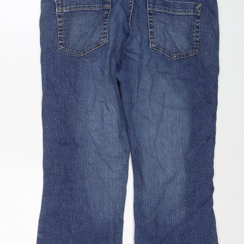 BHS Womens Blue Cotton Straight Jeans Size 12 Regular Zip