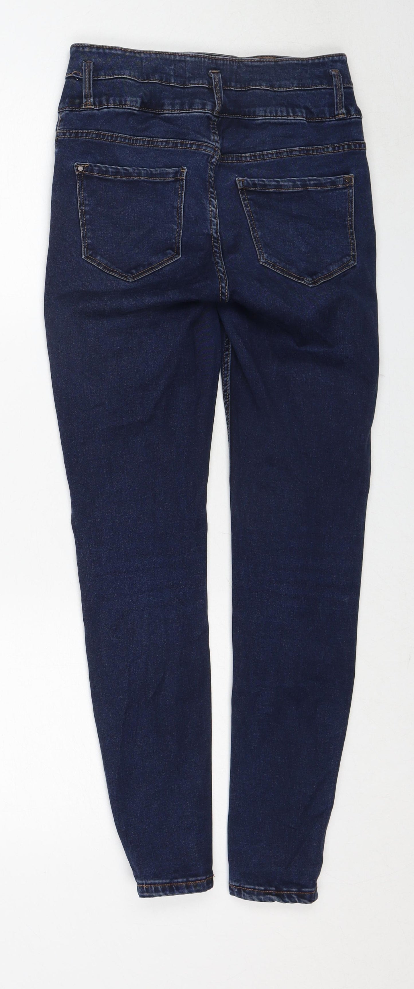 New Look Womens Blue Cotton Skinny Jeans Size 8 Regular Zip