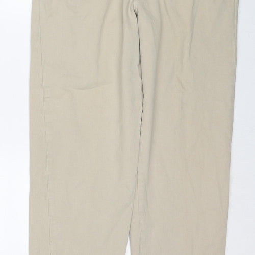 BHS Womens Beige Cotton Mom Jeans Size 14 L29 in Regular Zip