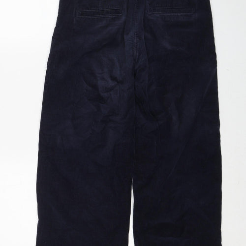 Per Una Womens Blue Cotton Trousers Size 12 Regular Zip
