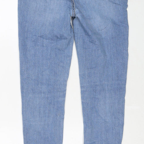 Marks and Spencer Womens Blue Cotton Skinny Jeans Size 10 Regular Zip