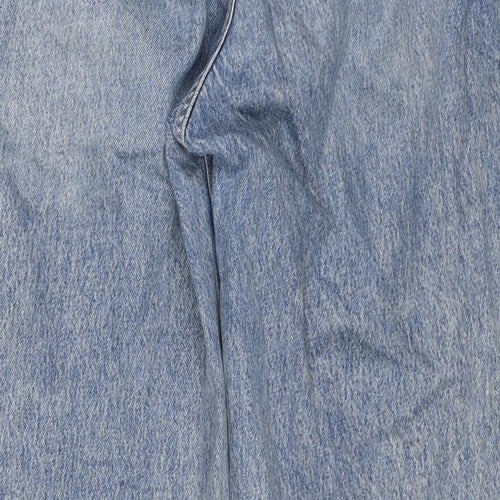 NEXT Womens Blue Cotton Wide-Leg Jeans Size 34 in L30 in Regular Zip - Open Knee