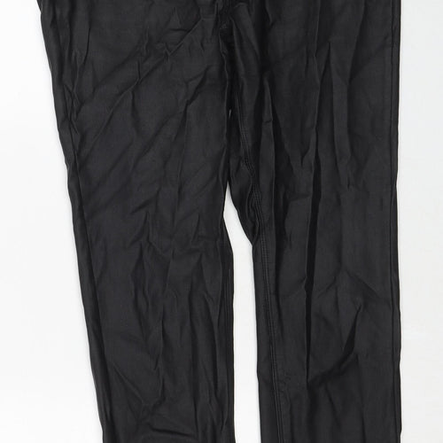 NEXT Womens Black Viscose Carrot Leggings Size 14 Regular - Leather Look