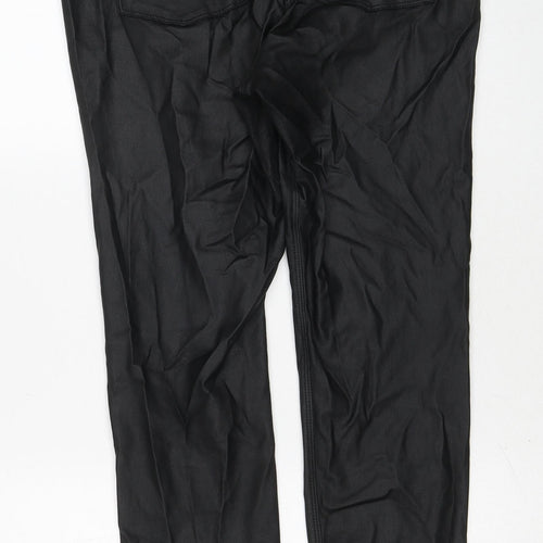 NEXT Womens Black Viscose Carrot Leggings Size 14 Regular - Leather Look