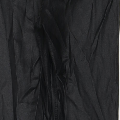 NEXT Womens Black Viscose Carrot Leggings Size 14 Regular - Leather Look