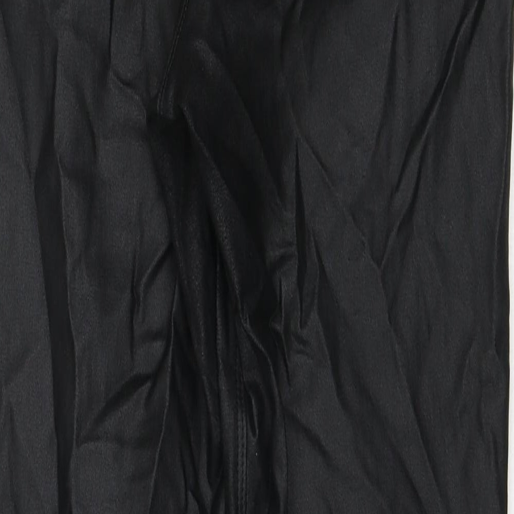 NEXT Womens Black Viscose Carrot Leggings Size 14 Regular - Leather Look