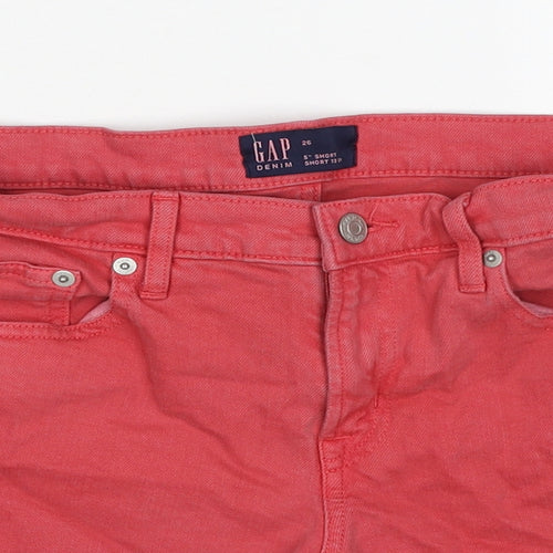 Gap Womens Pink Cotton Chino Shorts Size 26 in Regular Zip