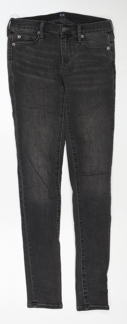 Gap Womens Grey Cotton Skinny Jeans Size 24 Regular Zip