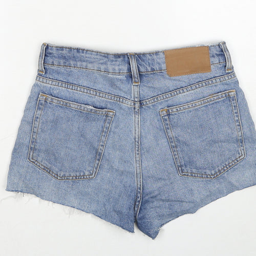Divided by H&M Womens Blue Cotton Cut-Off Shorts Size 6 Regular Zip