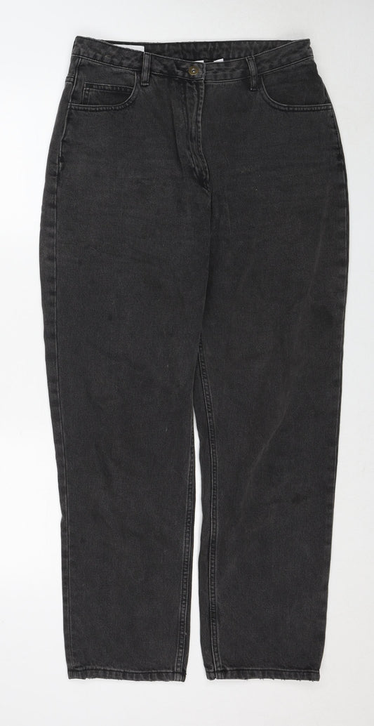 COLLUSION Womens Black Cotton Mom Jeans Size 32 in L32 in Regular Zip