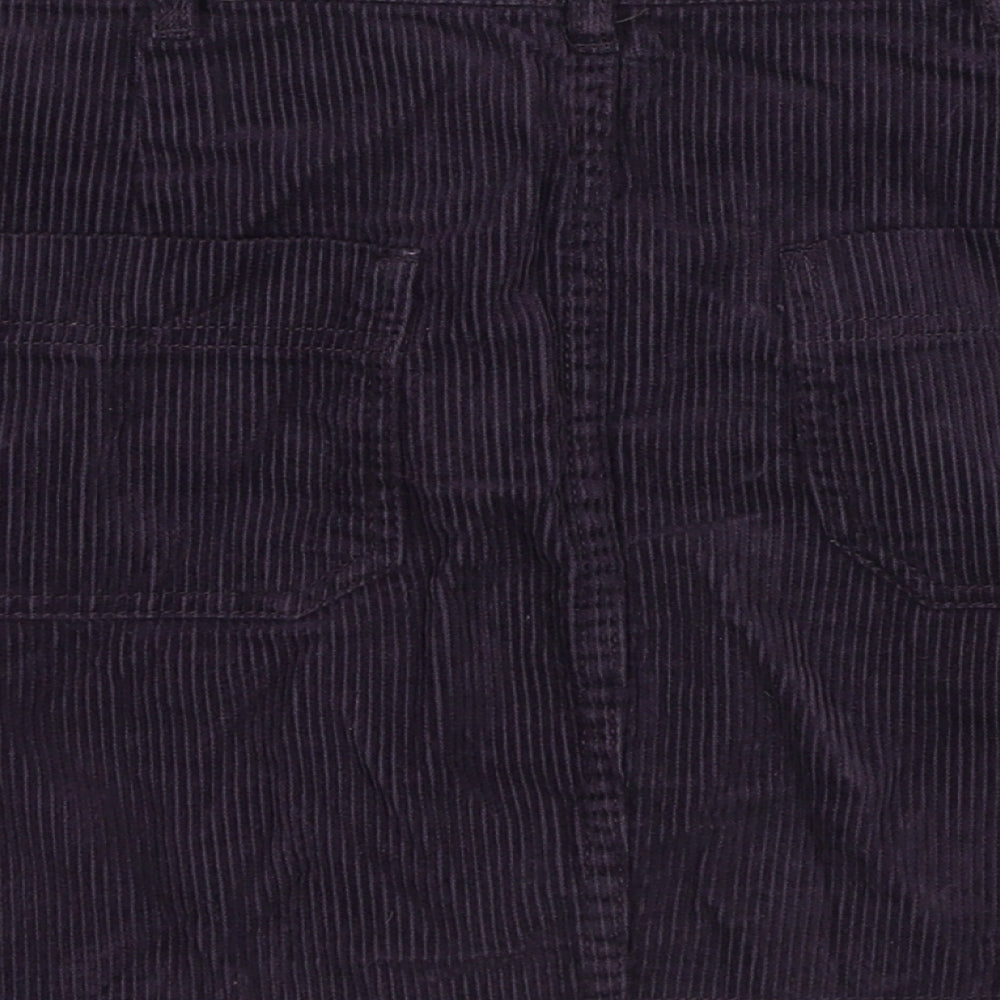 Stradivarius Womens Purple Cotton A-Line Skirt Size 10 Zip