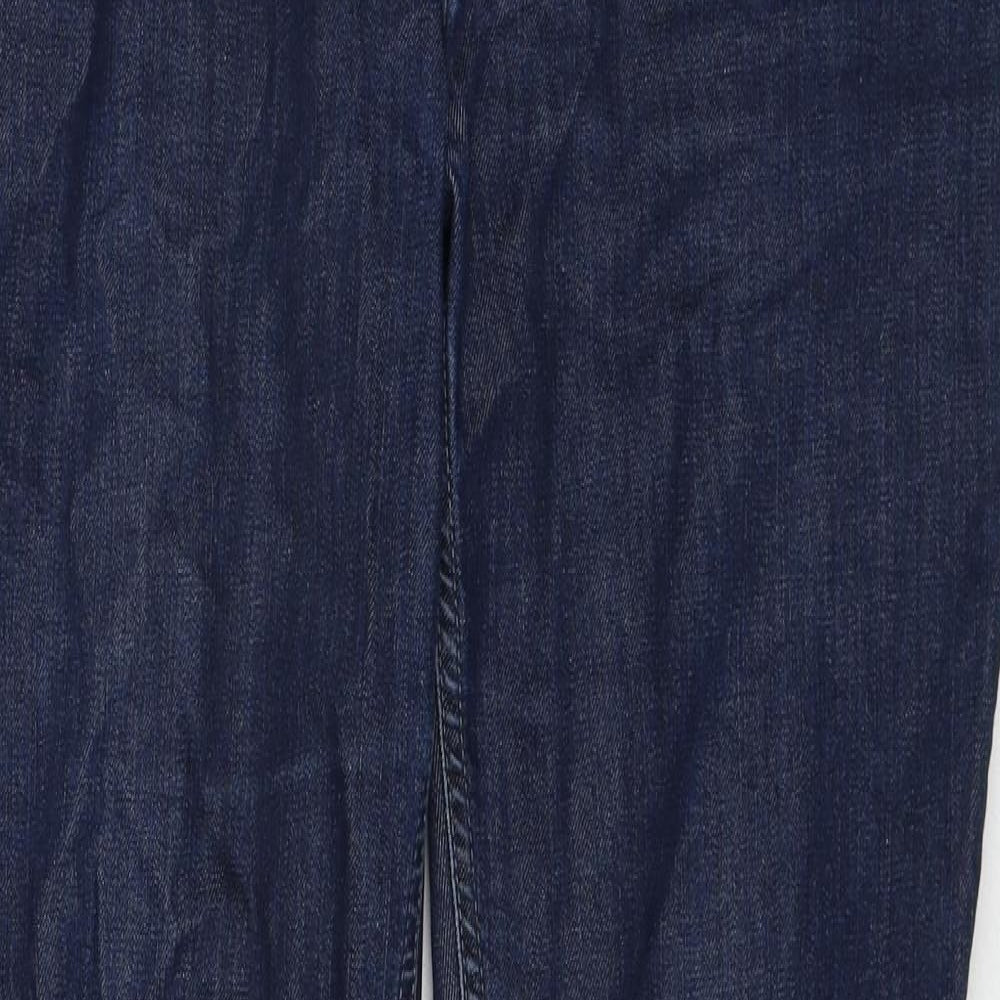 PURE Collection Womens Blue Cotton Skinny Jeans Size 14 Regular Zip