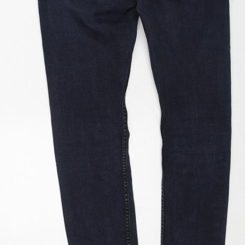Topman Mens Blue Cotton Skinny Jeans Size 30 in L30 in Regular Zip