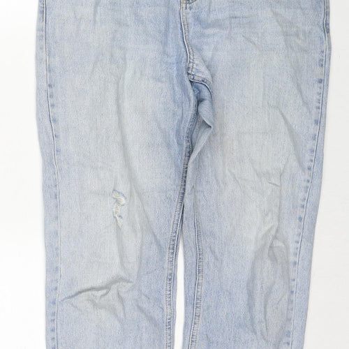 Miss Selfridge Womens Blue Cotton Mom Jeans Size 10 Regular Zip