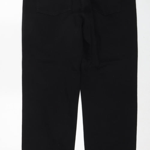 Kiin Womens Black Cotton Straight Jeans Size 16 Regular Zip