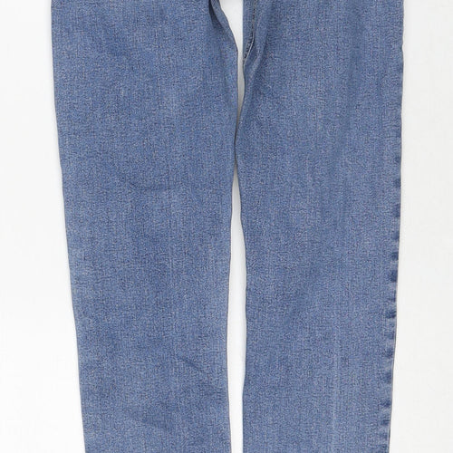 Topshop Womens Blue Cotton Skinny Jeans Size 25 in L34 in Regular Zip