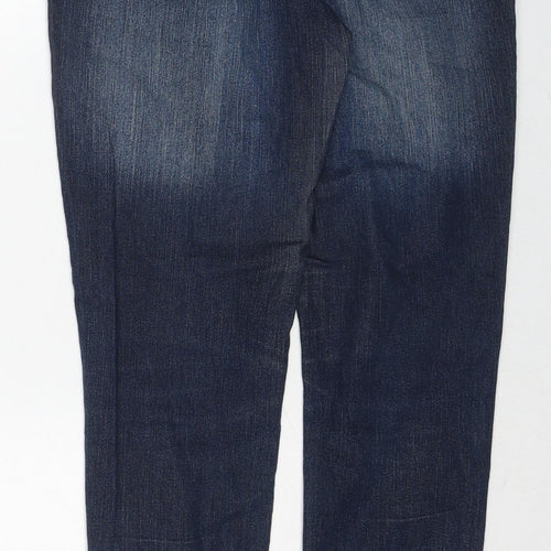 Avenue Womens Blue Cotton Skinny Jeans Size 10 Regular Zip
