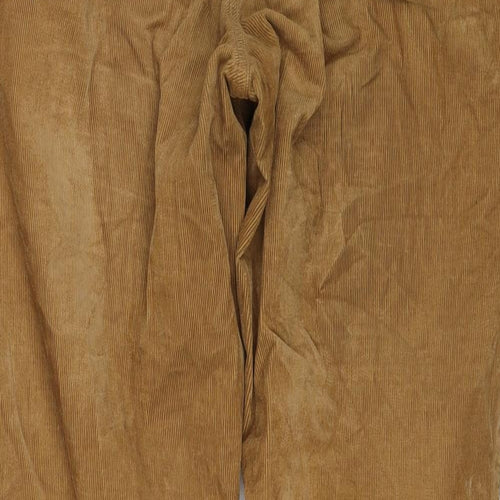 Marks and Spencer Mens Brown Cotton Trousers Size 36 in L29 in Slim Zip