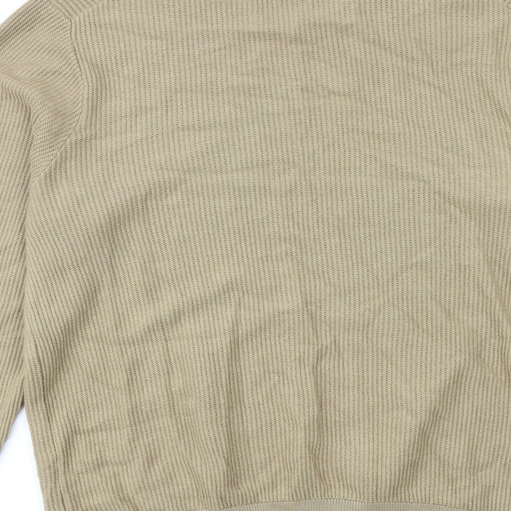 Autograph Mens Brown Round Neck Cotton Pullover Jumper Size L Long Sleeve