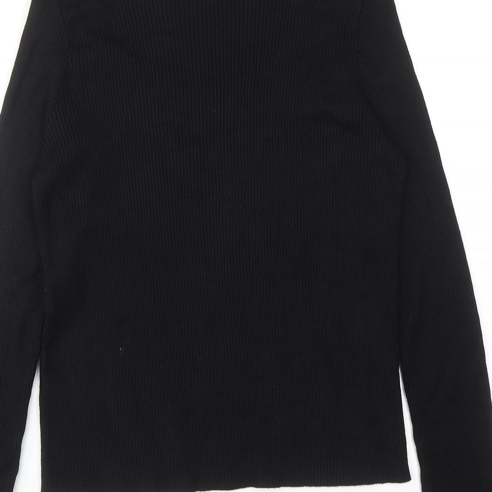 Marks and Spencer Womens Black Scoop Neck Viscose Pullover Jumper Size L