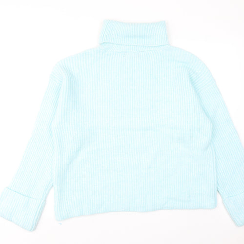 Marks and Spencer Womens Blue Roll Neck Acrylic Pullover Jumper Size M